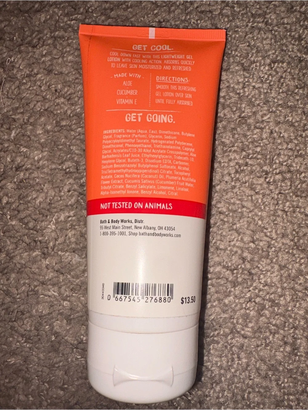Bath & Body Works Cool Off Gel Lotion Orange and White